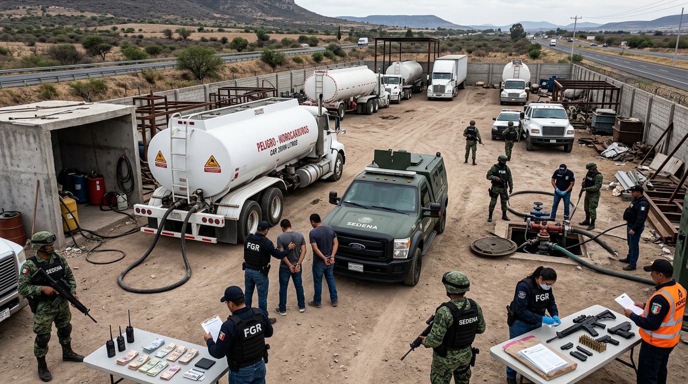 México: Autoridades Federales Desmantelan Amplia Red de Contrabando de Hidrocarburos en Operación Multiestatal